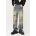 Distressed Mid Rise Jeans with Pockets