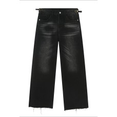 Raw Hem Straight Leg Jeans