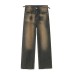 Raw Hem Straight Leg Jeans