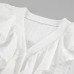 French casual loose and versatile ruffled V-neck long sleeved top