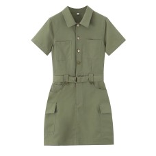 New suspender belt with lapel dress