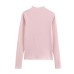 Half high neck elastic warm and slim fit base shirt for women's T-shirt top