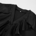 French V-neck ruffle side length sleeve top for women