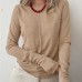 European and American round neck simple and fashionable long sleeved top for women's clothing