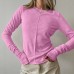 European and American round neck simple and fashionable long sleeved top for women's clothing