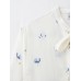 Temperament bow tie tied flower print shirt