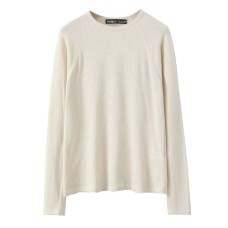 Three color minimalist long sleeved round neck T-shirt