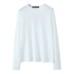 Three color minimalist long sleeved round neck T-shirt