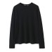 Three color minimalist long sleeved round neck T-shirt