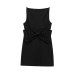 Simple bow decoration dress jumpsuit short skirt