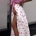 Fashionable temperament versatile commuting high waisted split skirt