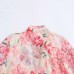 Floral print Midi dress with waistband for women