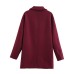 Collar long sleeved double breasted woolen coat jacket