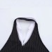 Summer fashion personalized design V-neck striped patchwork women's vest