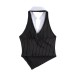 Summer fashion personalized design V-neck striped patchwork women's vest