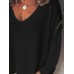 Full Size V-Neck Drop Shoulder Long Sleeve T-Shirt Plus Size