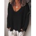 Full Size V-Neck Drop Shoulder Long Sleeve T-Shirt Plus Size