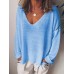 Full Size V-Neck Drop Shoulder Long Sleeve T-Shirt Plus Size