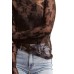 Mock Neck Long Sleeve Sheer Top