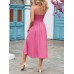 Smocked Square Neck Midi Cami Dress Smocked Square Neck Midi Cami Dress