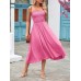 Smocked Square Neck Midi Cami Dress Smocked Square Neck Midi Cami Dress