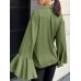 Button Down Flounce Sleeve Shirt