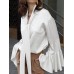 Button Down Flounce Sleeve Shirt