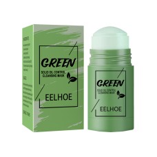 Green Tea And Eggplant Solid Mask, Facial Deep Cleansing, Moisturizing And Firming Skin Smear Mud Mask Stick