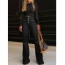 Button Fly High Waist Flare Jeans
