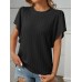 Textured Round Neck Short Sleeve Top