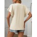 Textured Round Neck Short Sleeve Top