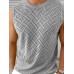 Men's Round Neck Sleeveless Eyelet Knit Top