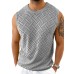 Men's Round Neck Sleeveless Eyelet Knit Top
