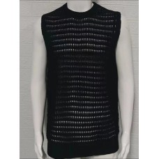 Men's Round Neck Hollow Out Sleeveless Knit Top