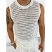 Men's Round Neck Hollow Out Sleeveless Knit Top