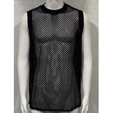 Men's Round Neck Hollow Out Sleeveless Knit Top