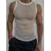 Men's Round Neck Hollow Out Sleeveless Knit Top