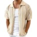 Men's Button Down Collared Neck Hollow Out Shirt