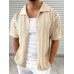 Men's Button Down Collared Neck Hollow Out Shirt