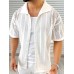 Men's Button Down Collared Neck Hollow Out Shirt