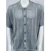Men's Button Down Collared Neck Hollow Out Shirt