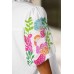 Floral Embroidered Puff Sleeve Notched Blouse