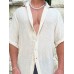 Men's Plus Size Raw Hem Button Down Collared Neck Shirt