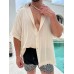 Men's Plus Size Raw Hem Button Down Collared Neck Shirt