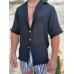 Men's Plus Size Raw Hem Button Down Collared Neck Shirt