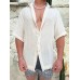 Men's Plus Size Raw Hem Button Down Collared Neck Shirt
