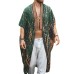 Men's Plus Size Printed Open Front Cover-Up