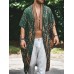 Men's Plus Size Printed Open Front Cover-Up