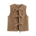Bow shaped sleeveless vest top