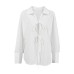 Minimally designed commuting versatile long sleeved shirt with a lace up top for women